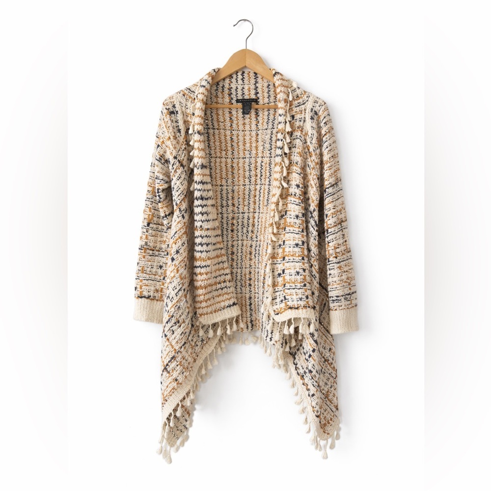 Do Everything in Love Cream and Tan Tassel Cardigan